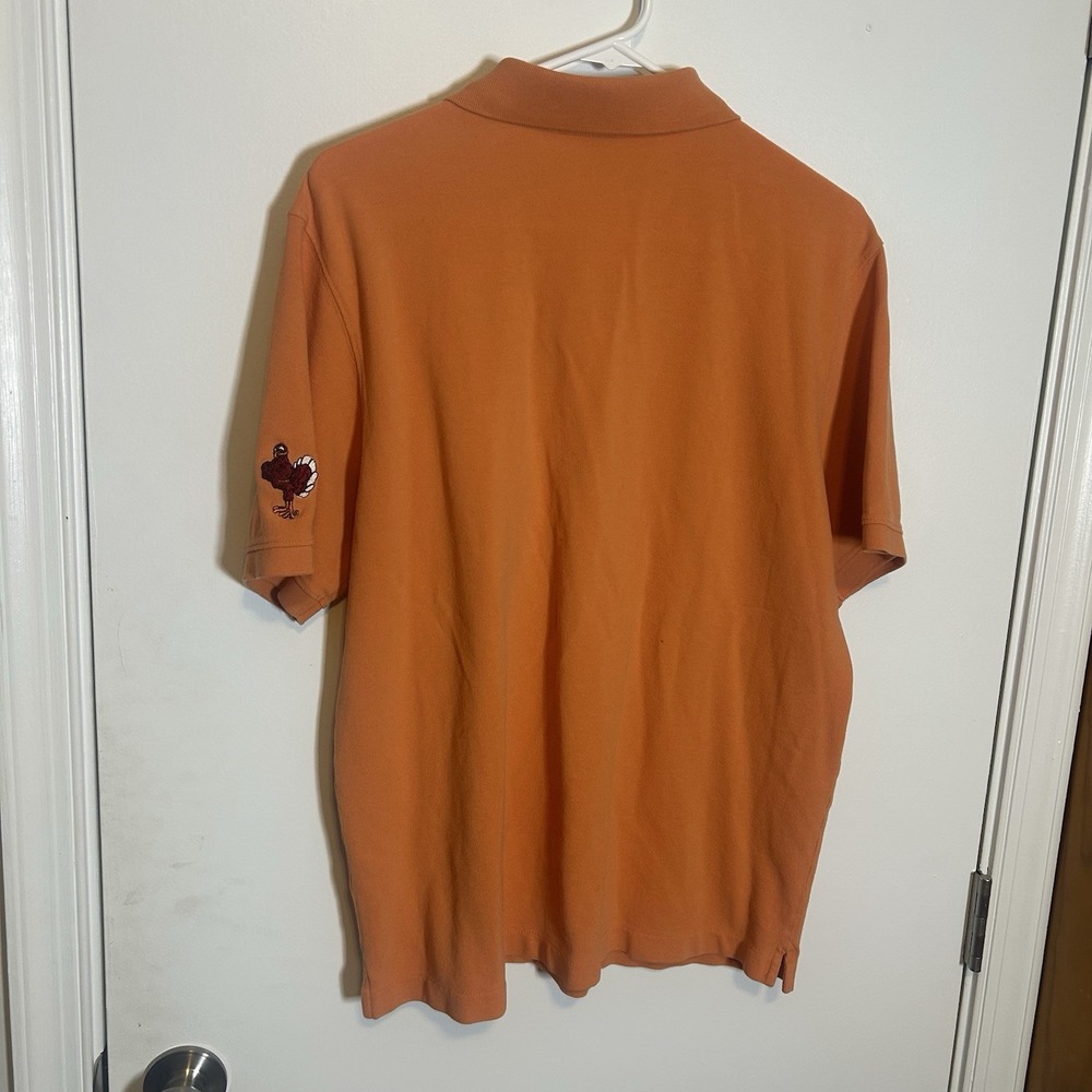 Vineyard Vines 100% Cotton Polo Short Sleeve Shirt Orange VT Hokies Men's Medium - Picture 6 of 7